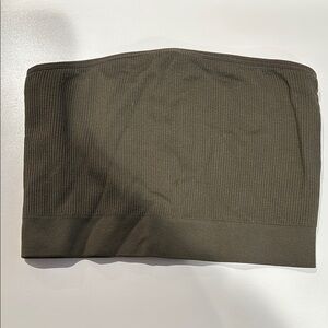 Olive Green Ribbed Bandeau Top NVGTN